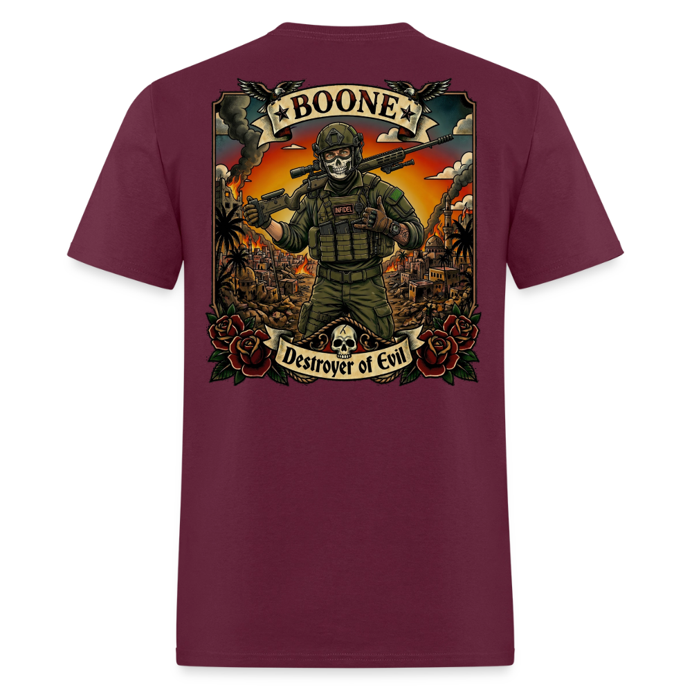 BOONE, DESTROYER OF EVIL - burgundy